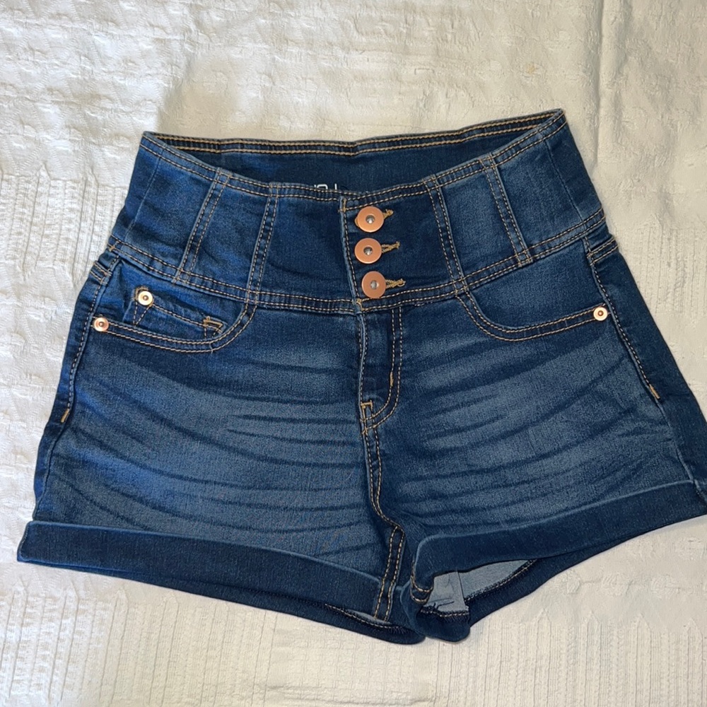 NOBO cuffed high rise button fly shorts